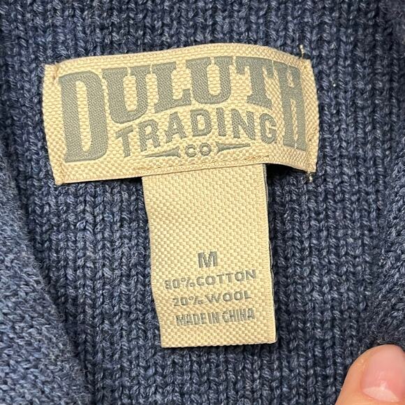 Duluth Trading‎ Sweater Navy Blue Mens M Brigadier Shawl Collar Cotton Wool - Picture 4 of 8